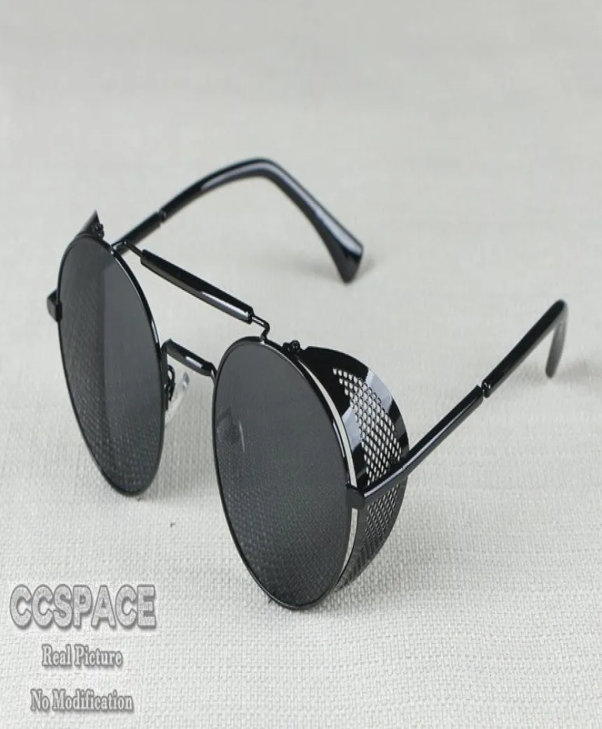 Steampunk güneş gözlükleri kadın erkekler serin vintage unisex güneş gözlükleri güneş gözlükleri yuvarlak çerçeve ayna alaşım reçine gafas de sol2485724