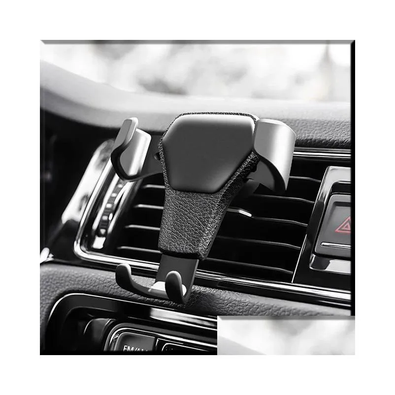 Bilhållare Matic Locking Air Vent GPS Cell Phone Mount Stand Grille Buckle Type Compatible med alla Apple Android Drop Delivery Automo OT8LC