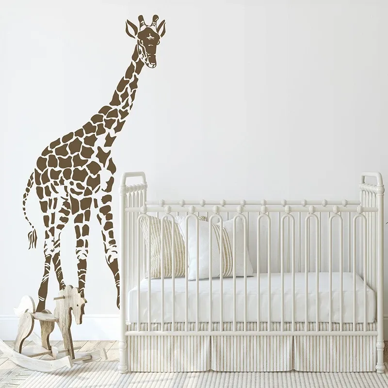 Stickers Safari Dieren Giraffe Muur Sticker Vinyl Home Decor voor Kinderkamer Slaapkamer Kinderkamer Decals Zelfklevende Transfer Film Muurschildering 4772