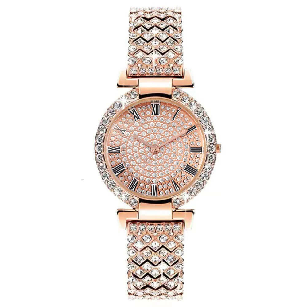 Live Broadcast Full Diamond Roman Dames Quartz Bracelet Watch