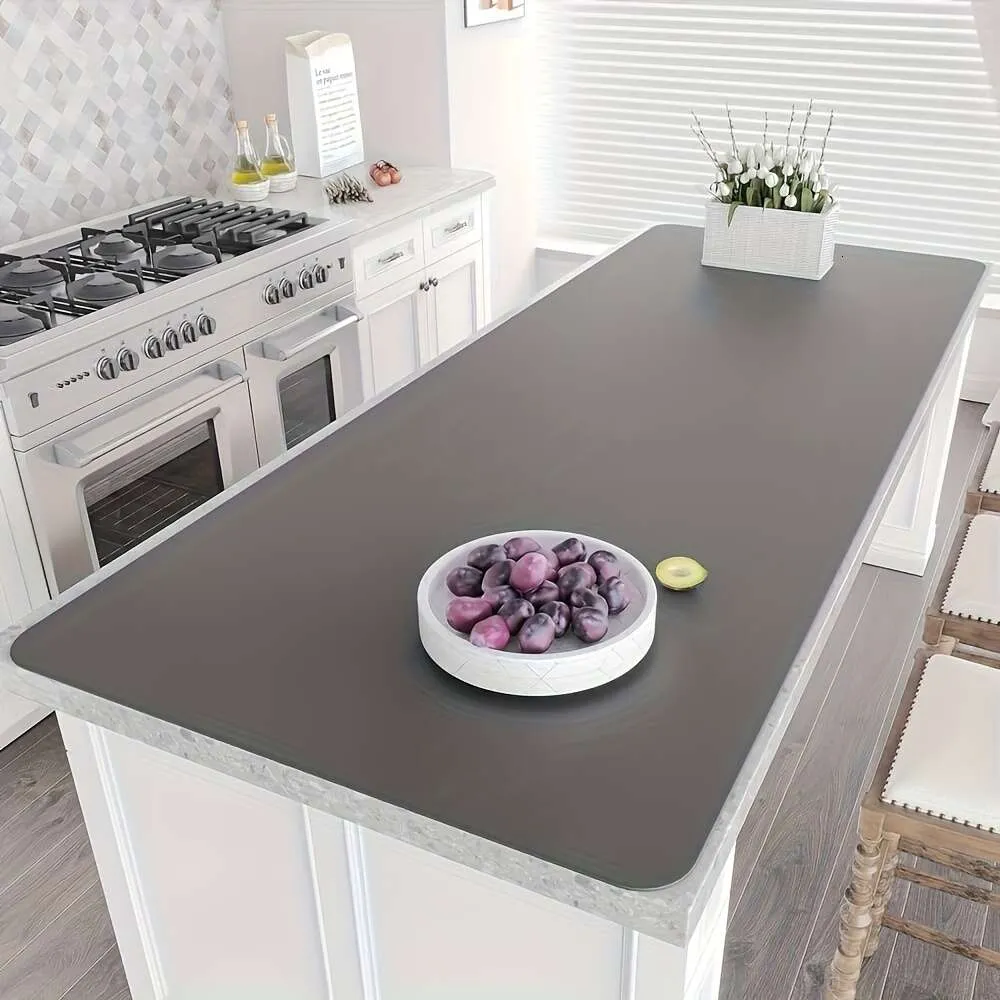 Grand napperon de comptoir en Silicone, protecteur de bureau antidérapant et résistant à la chaleur, tapis polyvalent, fournitures de cuisine, fournitures pour la maison, 1 pièce