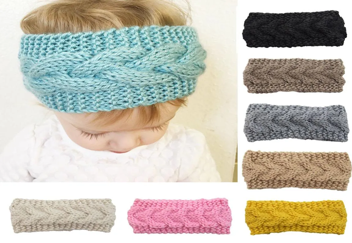 17 Farben Kinder gestrickte Stirnbänder Mädchen Neues Designer-Haarband Winter Weiches elastisches Stirnband Bonbonfarben Handgefertigte Häkel-Haarbänder 6948803