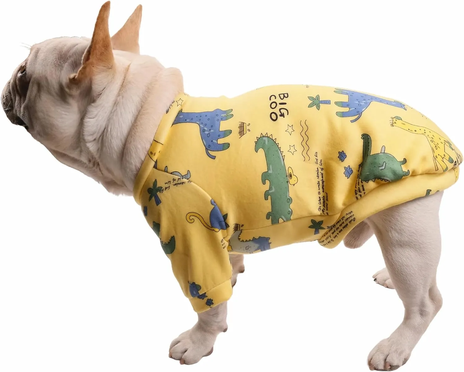 Beinwfyiy Franse bulldog kleding, cartoon herfsthond fleece truien voor middelgrote honden meisje jongen