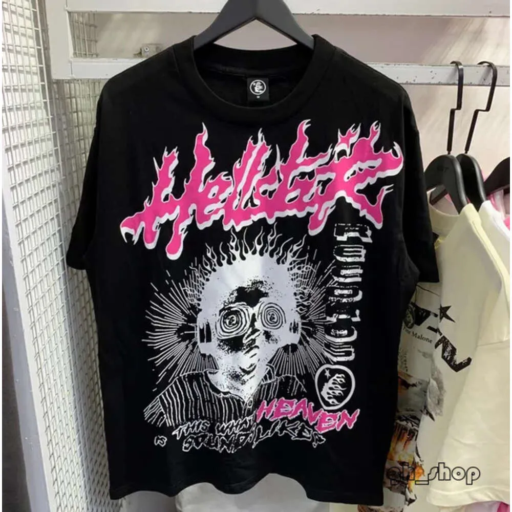 Mens Designer T Shirt Hellstar Shirt Graphic Tee Hip Hop Summer Fashion Tees Womens Topps Cotton Tshirts Polos Short Sleeve High Quality Hellstars Clothes 66669