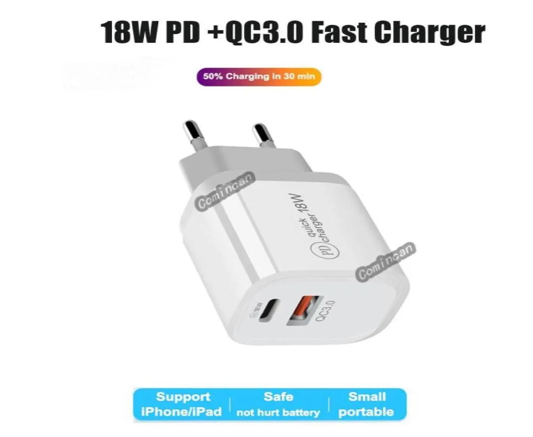 Hızlı Şarj Küpü QC 30 PD 18W Hızlı Şarj EU US UK AU USB USB Tip C Duvar Şarj Cihazı Fişi Telefon için 12 Not 208649349