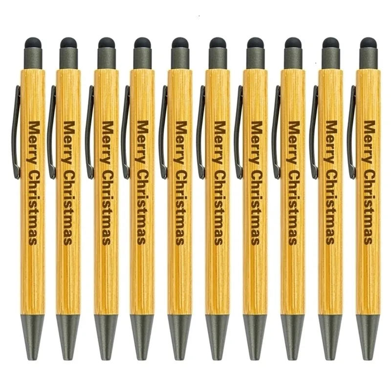 10/20/50 pezzi penna di bambù penne a sfera personalizzate cancelleria penna per feste forniture scolastiche per ufficio regalo aziendale personalizzato 240307