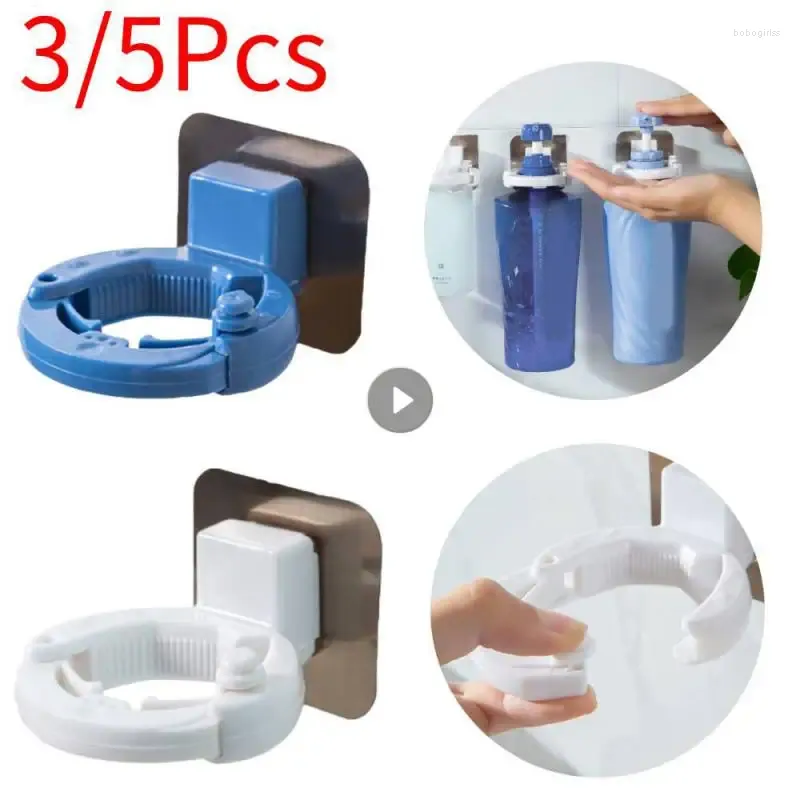 Ganchos suporte do banheiro chuveiro shampoo rack montado na parede auto-adesivo garrafa prateleira líquido sabão gel organizador gancho