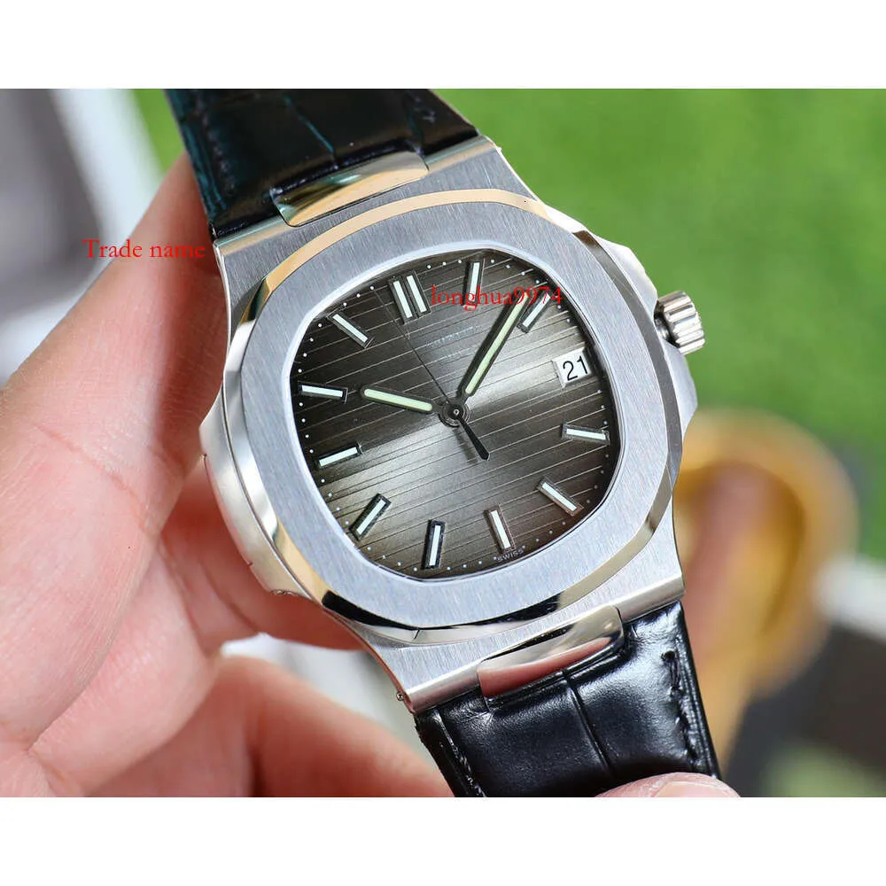 AAAA Pp5711 40mm relojes para hombre reloj mecánico automático parte trasera esfera azul transparente Pp5711 9015 deportes Pake966 montres de luxe
