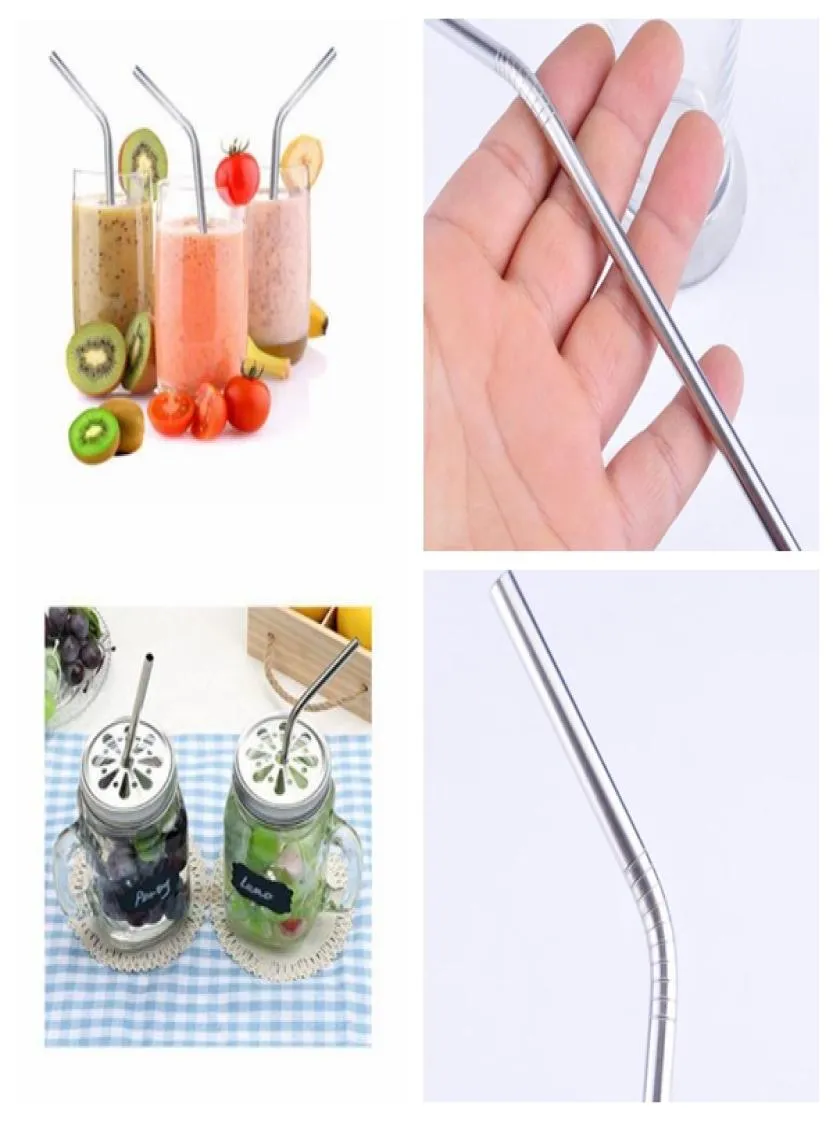 Stainless Steel Drinking Straws Reusable Straws Metal Drinking Straw Bar Drinks Party wine Accessories 6MM05215 KKA44892722744