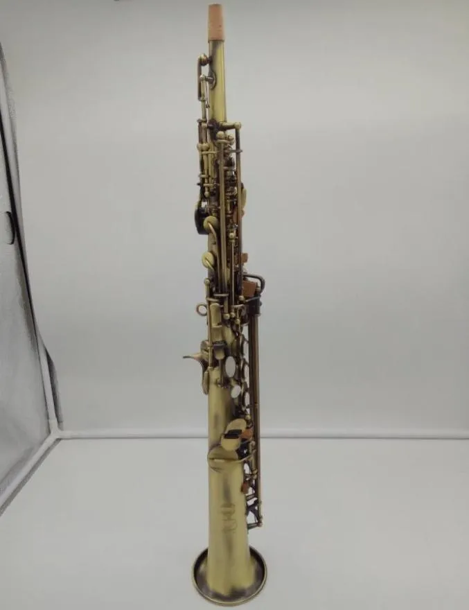 Brand MFC Soprano Saxophone Reference 54 Antique Simulazione di rame Bflat Soprano Sax R54 Case di bronzo bocchino Reeds Neck8831386