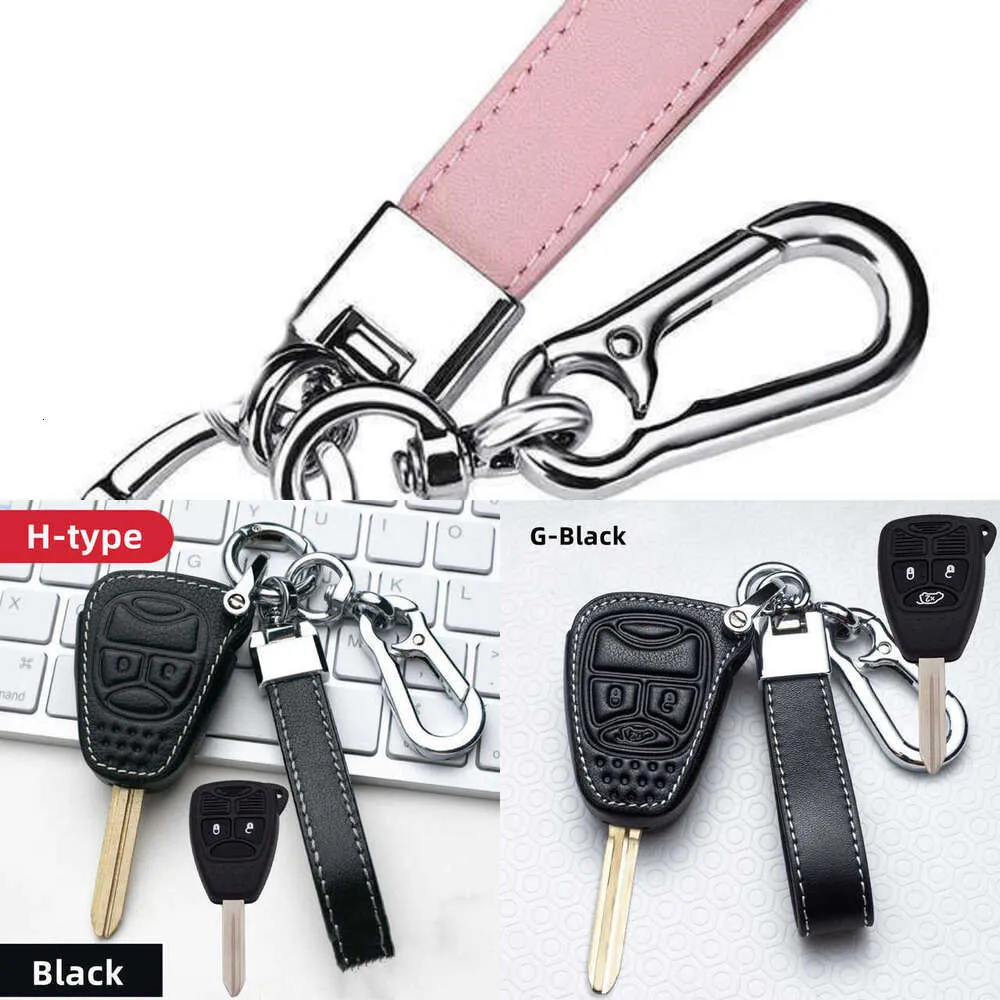 Upgraded Leather Car Key Case Cover For Jeep Wrangler Compass Patriot Liberty Chrysler 300 PT Dodge JCUV Caliber Nitro Pacifica Cruiser