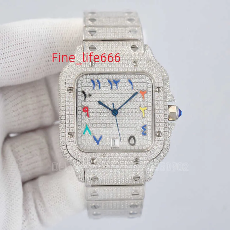 Hip-Hop Designer Watch Mens Luxury Full Diamonds Watches 45555pcs Moissanite Diamond Wristwatch Automatic 8215 Move