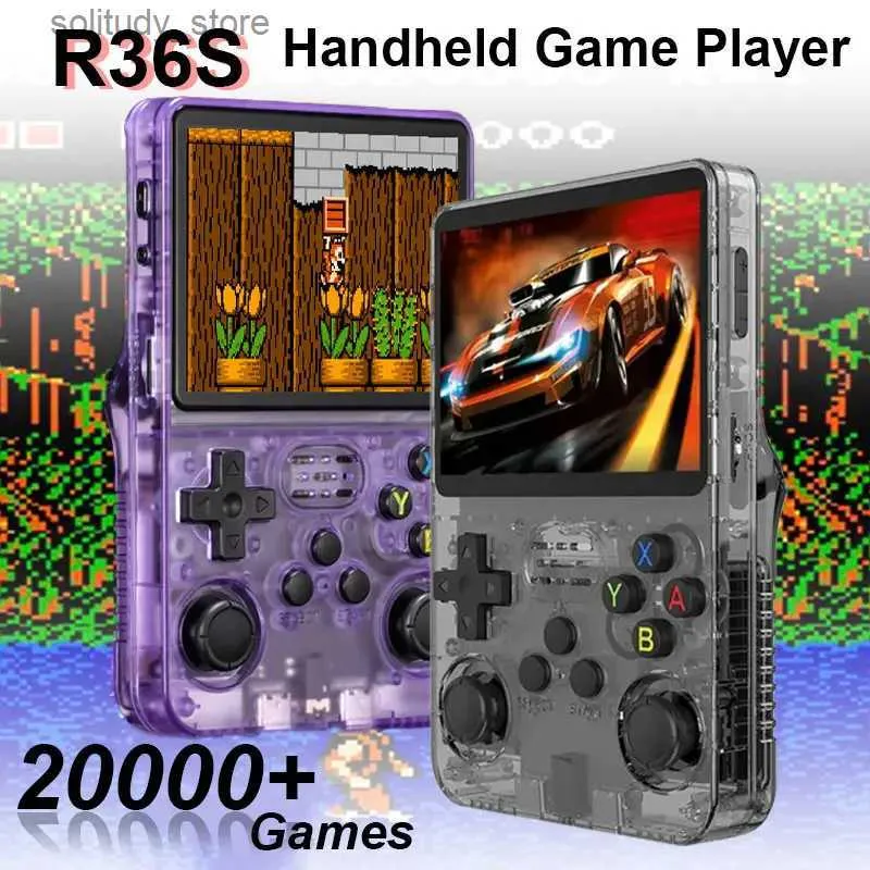 Portabla spelspelare R36S-spelkonsol 3,5-tums I-skärm 20000 Game Handheld Pocket Game Console 3D Joystick Portable Video Game Console Open Source Q240326