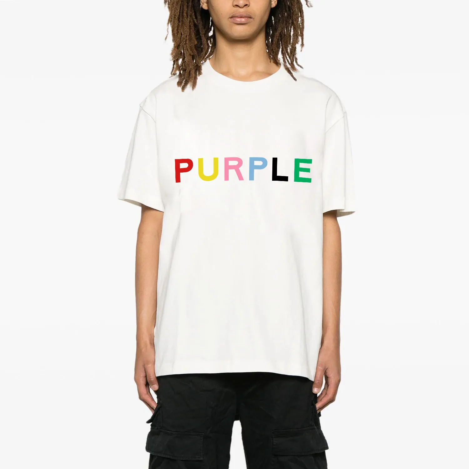 Tshirt de marque Purple Tshirt et créateur pour hommes T-shirt Pur031 T-shirt à manches courtes avec lettre colorée imprimement à la mode à manches courtes S-xxl