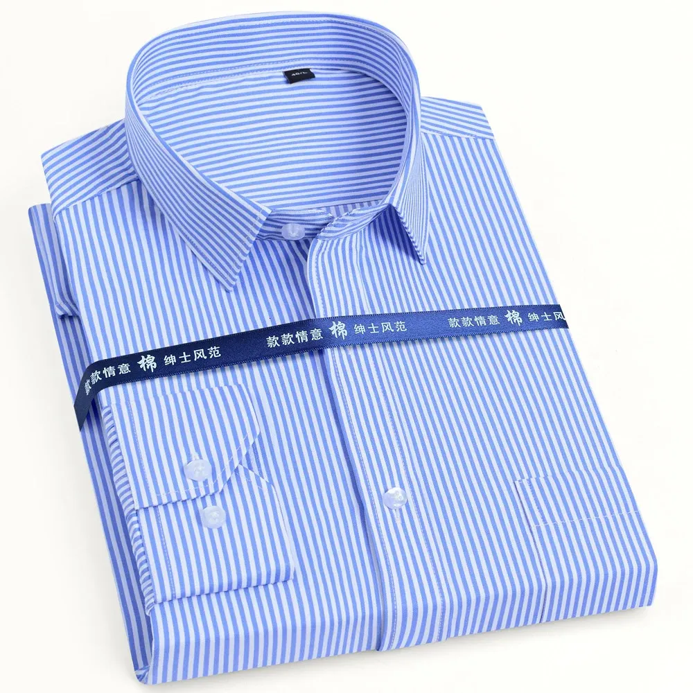 Mens classiques à manches longues à manches solides à manches solides de base de base de base de poche unique de poche unique Fit Office Social Shirt 240322