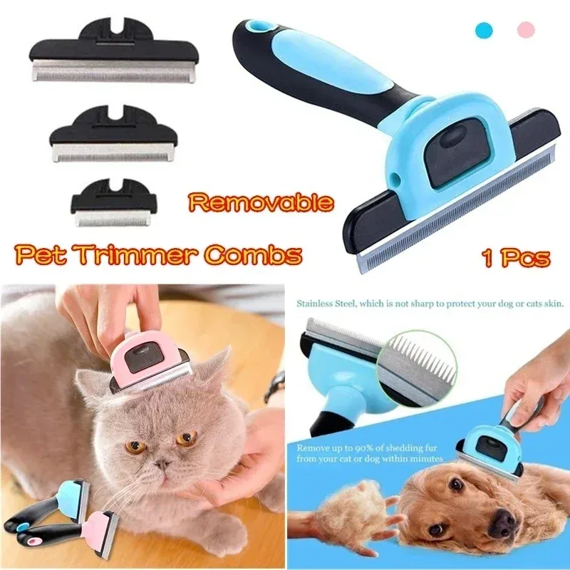 Peignes peignes épilateur de poils de chien brosse de chat outils de toilettage accessoire de tondeuse détachable pour animaux de compagnie peignes de tondeuse pour animaux de compagnie fournir des Furmins pour chien de chat