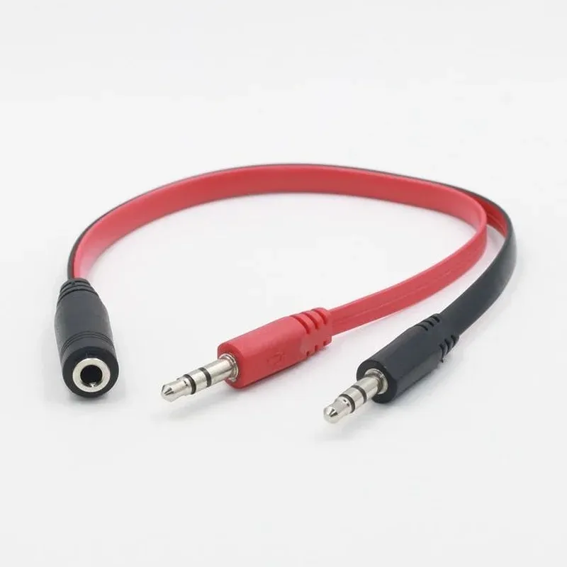 2024 3.5mm 1 Female To 2 Male AUX Audio Cable Mic Splitter Cable Earphone Headphone Adapter Cable for Phone Pad Mobile