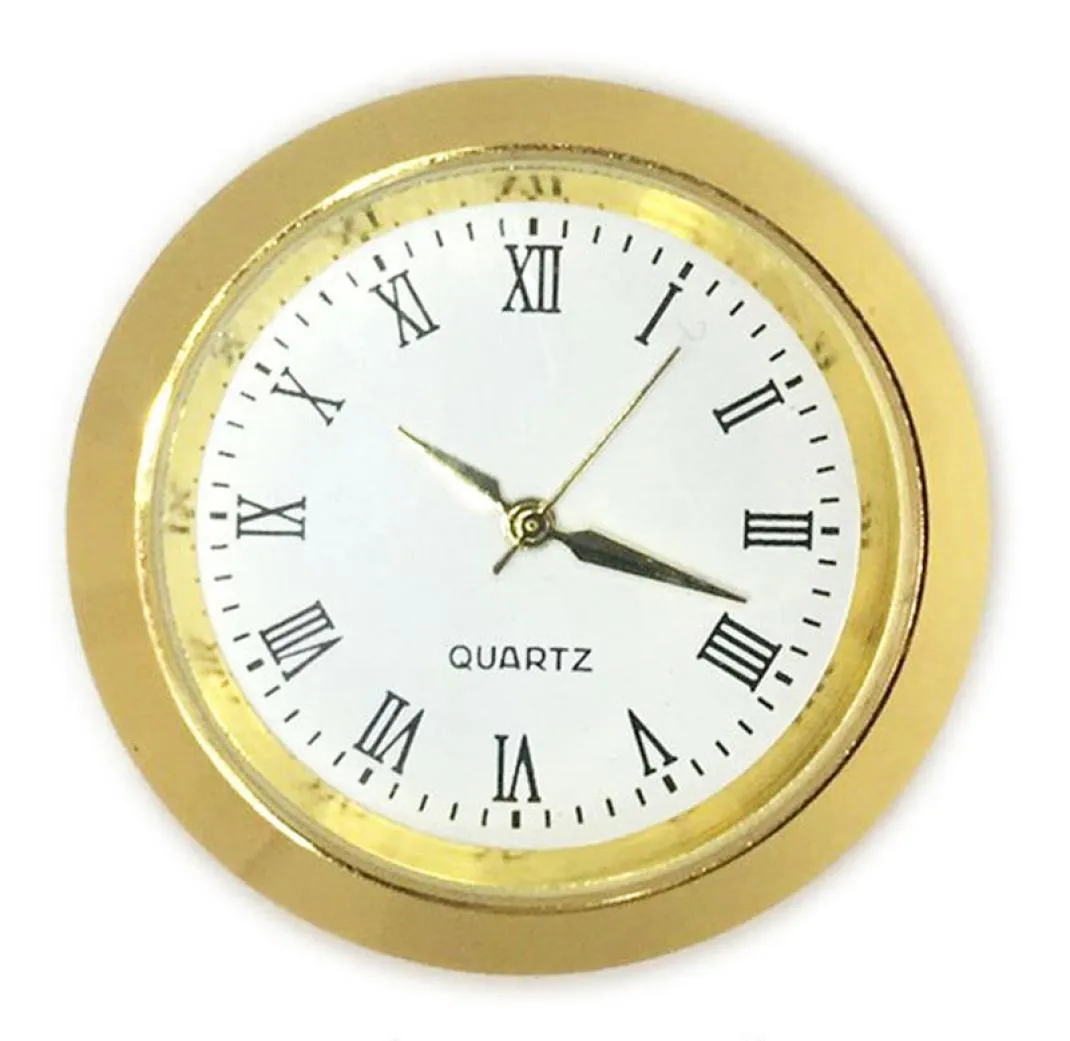 35mm mini inserir relógio relógio de quartzo movimento dourado prata metal ajuste relógio inserir mumerais romanos acessórios de relógio inteiros dbc 5995121