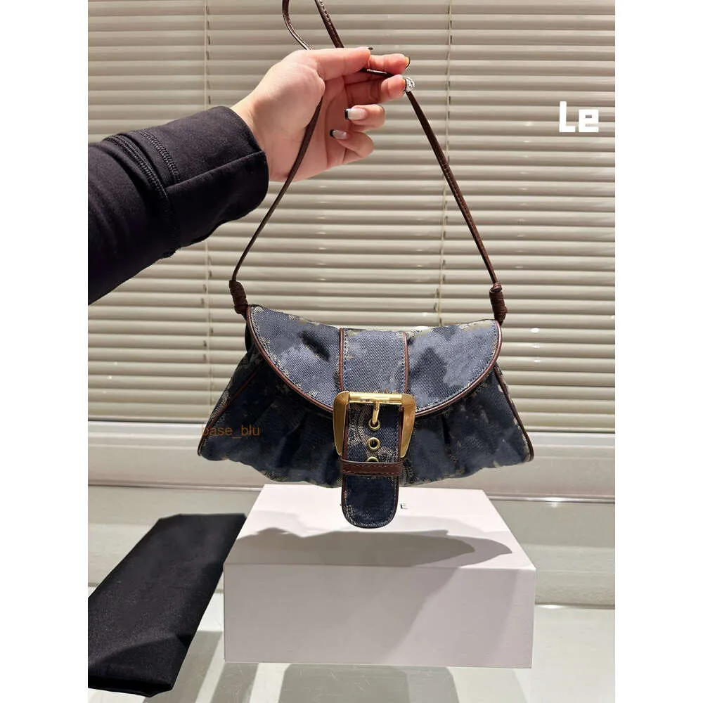 Frauen Designer Hobos Luxus Denim Tasche Blaue Handtasche Mode Schulter Marke Weibliche Geldbörsen Cowboy Unterarm Paket Nette Kantine 27*13 cm