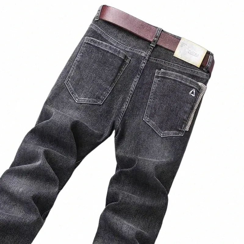 Nueva llegada Coreana Fi Ropa de trabajo de lujo para hombres Jeans de mezclilla 2023 Denim recto de lujo Negro Clásico Streetwear Pantalones vaqueros e5E4 #