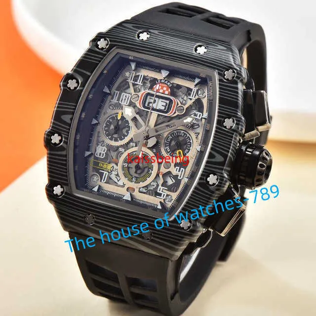 2023 Top marque de luxe montre pour hommes Fly Back Timing en céramique blanche multi-fonction mouvement à quartz R11-03