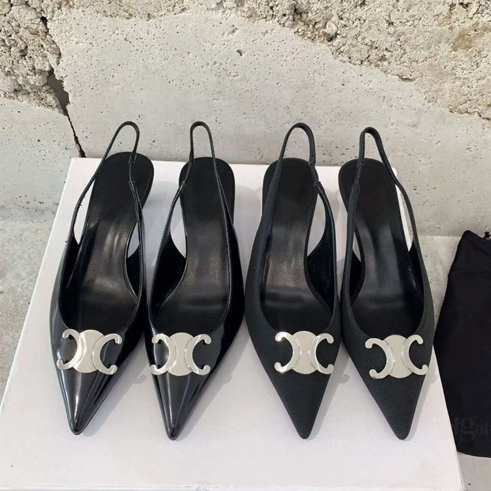 6s Slingback Sandalen pumps hak leren zool Puntige neus stiletto Kitten hakken Hoge kwaliteit Dames luxe ontwerpers feest Kantoorschoenen fabrieksschoenen Maat 35-41