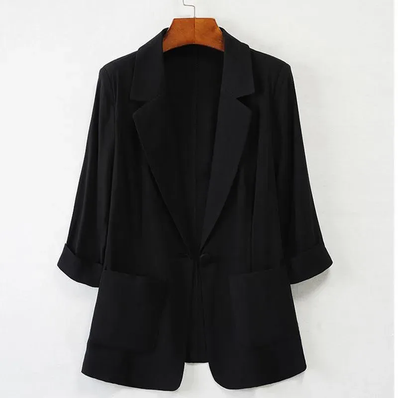 Abiti da donna Blazer Abito primavera estate Donna Giacche sottili Taglie forti S-5XL Manica a tre quarti Capispalla corto Casual Donna Drop Del Otidp