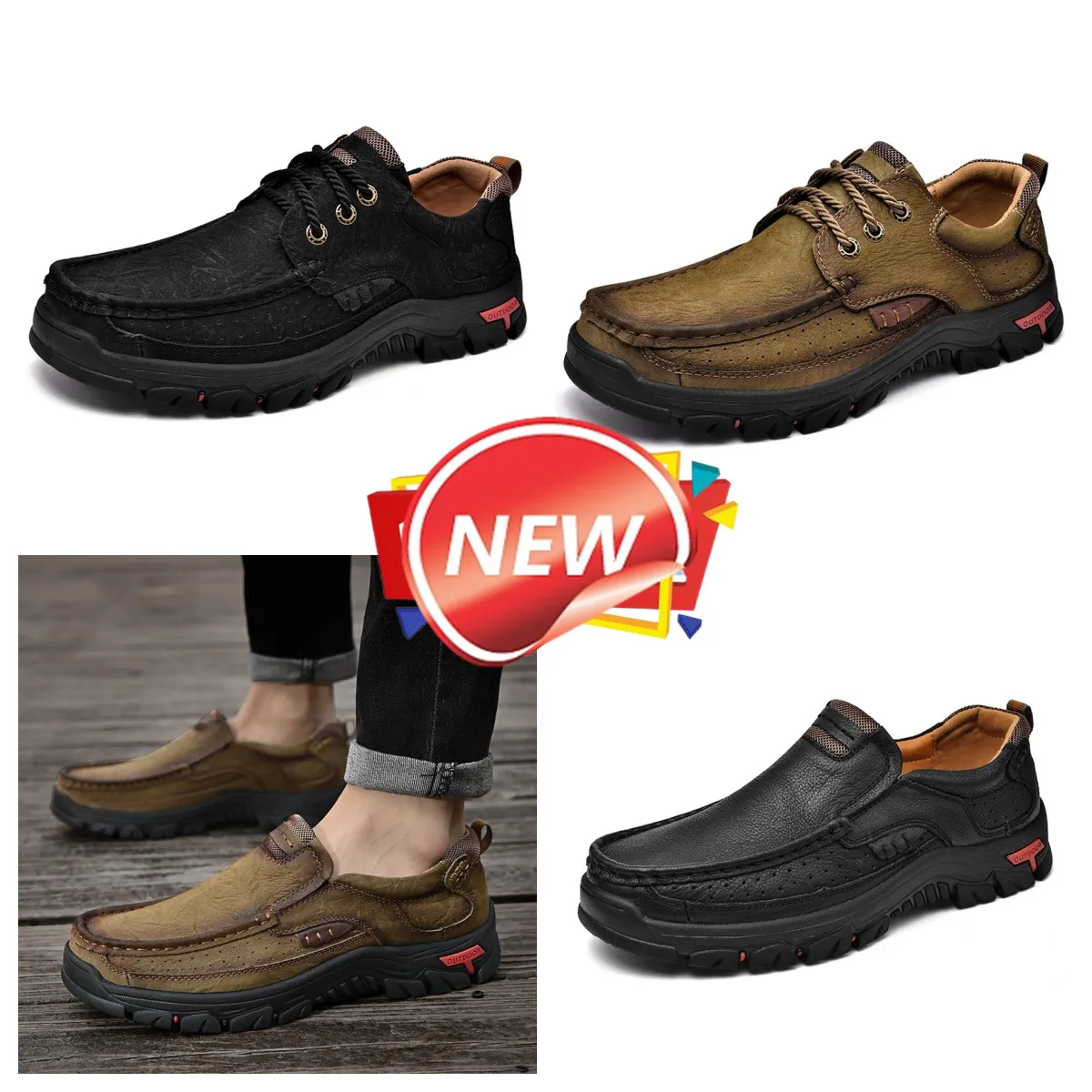 Nuove scarpe di pelle di vendita da uomo scarpe casual in vera pelle GAI alta qualità di mezza età impermeabile uomo business dress scarpe in pelle primavera autunno2024