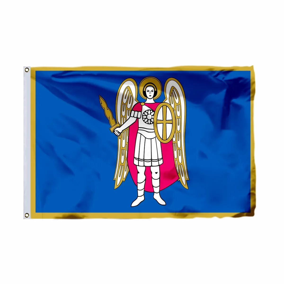 Accessoires Drapeau de l'Ukraine Kiev Couleur vive Le Patron Saint Kiev Archange Michael Drapeaux Polyester avec œillets en laiton Décoration intérieure et extérieure
