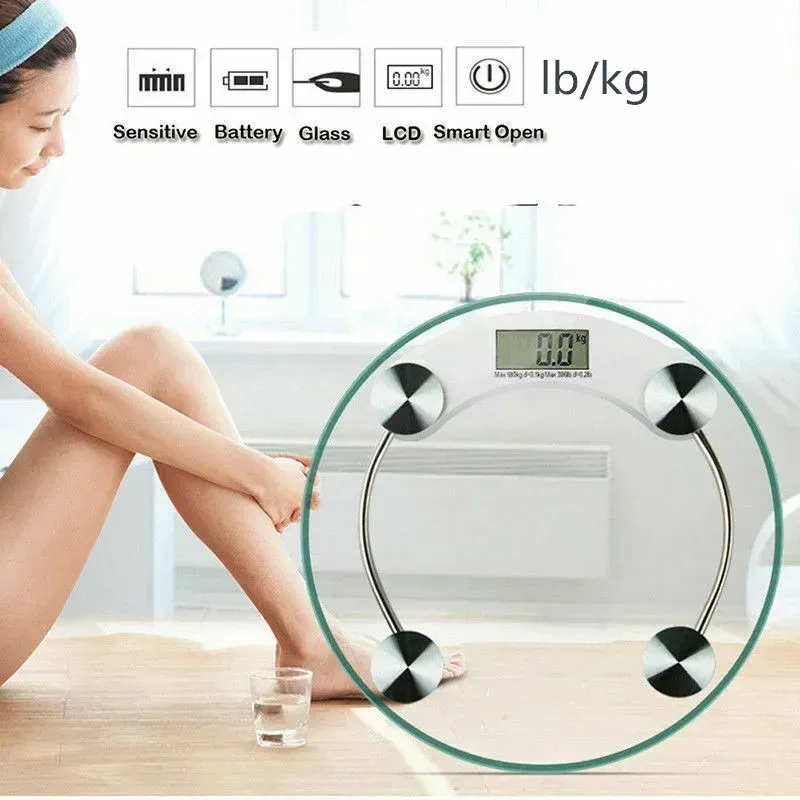 Échelles LB / kg d'échelle de poids corporel numérique Salle de salle de bain Smart Digital Weigth Ménage électronique Scale de poids trempée