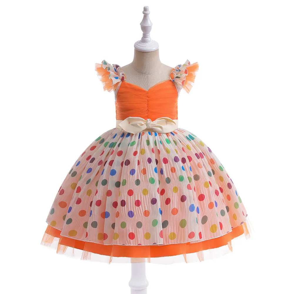 Beauty Orange Sweetheart Girl's Pageant Dresses Flower Girl Dresses Girl's Birthday/Party Dresses Girls Everyday kjolar Kids 'Wear SZ 2-10 D326201