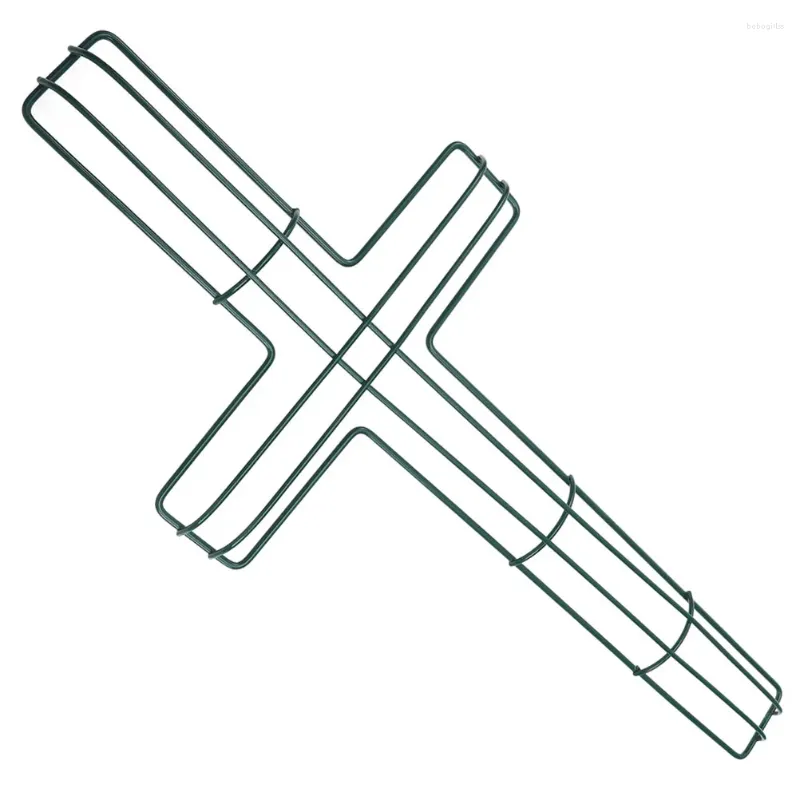 Декоративные цветы Крест Металлическая проволока Венок Рамка Форма Основа Пасхальная форма Цветочный для сада Религиозная свадьба