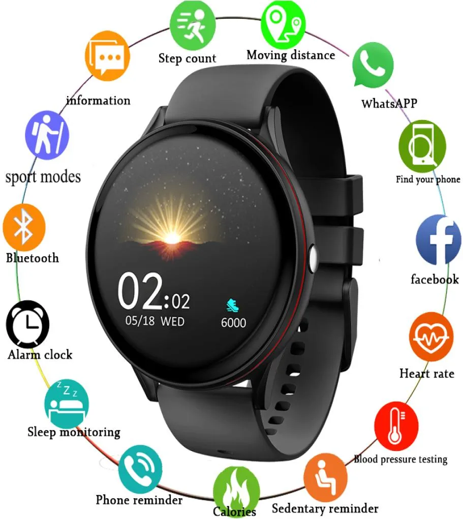 Full Touch Screen Men Smart Watches Sport Fitness Watch Heart Rate Blood Pressure Monitoring Waterproof Smartwatch For android IOS7120906