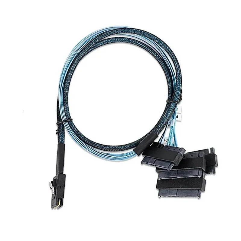 Mini SAS till SAS-kabel Intern 36 stift Mini SAS SFF-8087 Värd till 4 SFF-8482 Target SAS hårddisk och SATA Power Cable 50cm