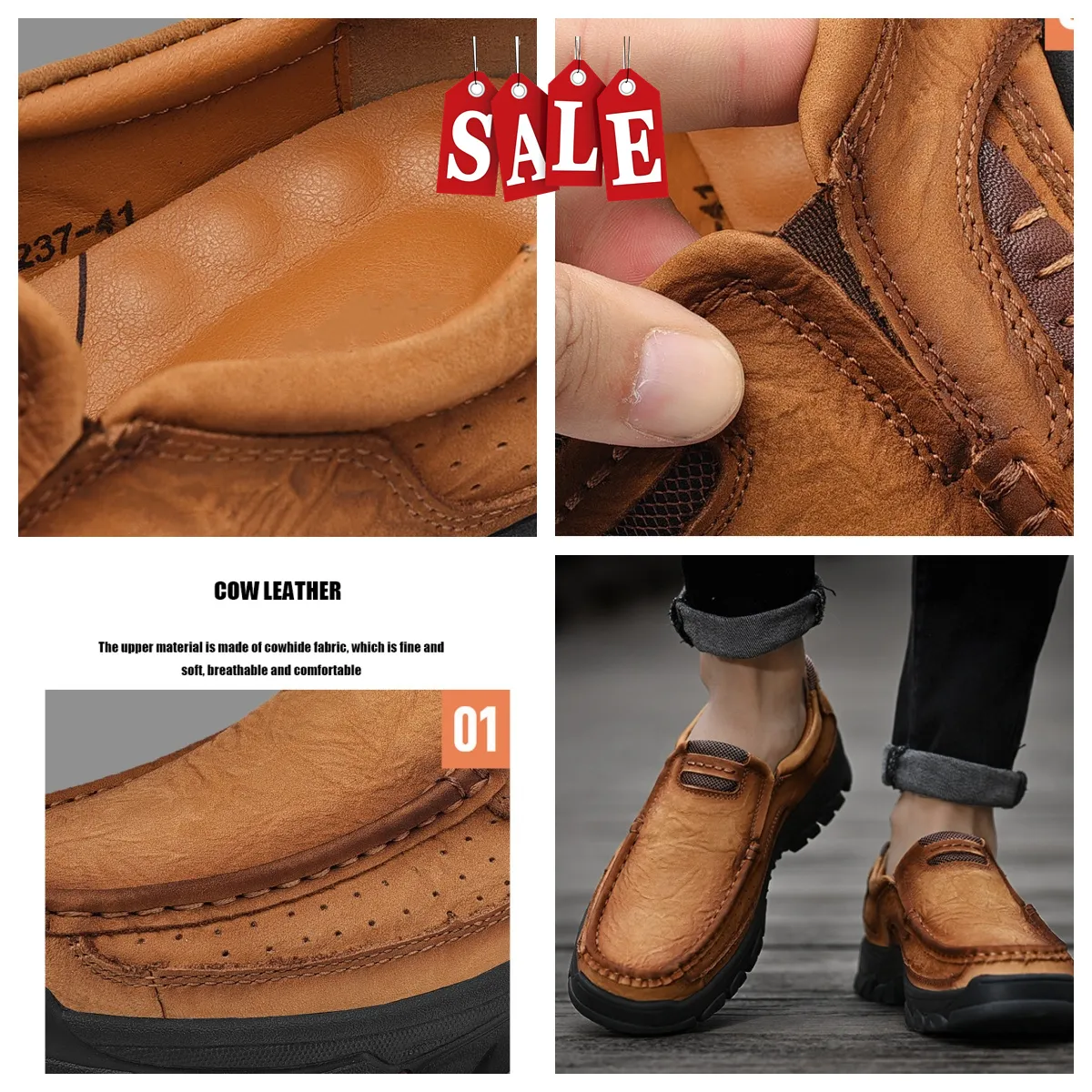 Nouvelle mode vente chaussures pour hommes en cuir GAI chaussures décontractées affaires mocassins léger designer hommes surdimensionnés semelles souples respirant cool bigsize 38-51 ventiler