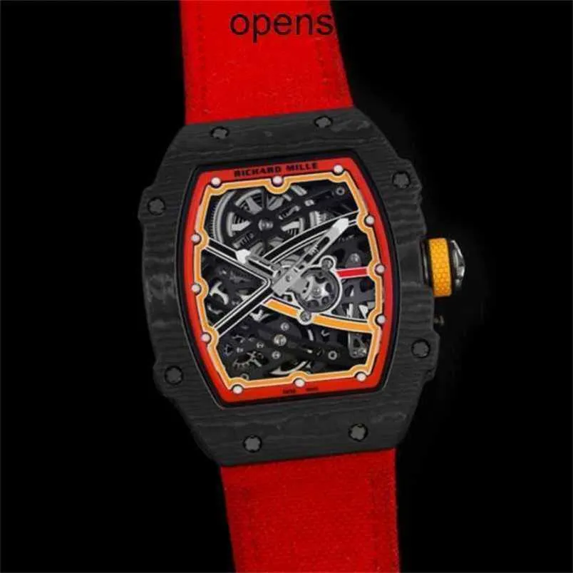RichrsMill horloge Zwitsers horloge VS fabriek Koolstofvezel Automatische wijzerplaat van topkwaliteit met diamant Sport Nieuw Rm 67-02 Composietmateriaal YI-B9AT31IPX9TM