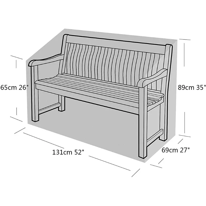 Nets Garden Furniture Bench Cover 2/3/4 Seater Waterproof AntiUV Heavy Duty Bench Protective Cover Long Chair Cover Outdoor Patio