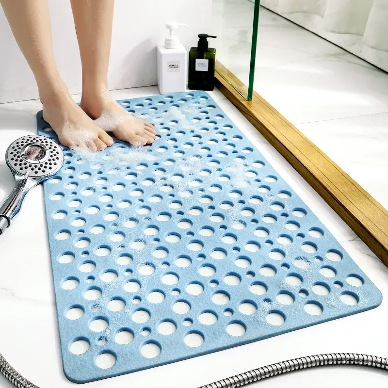 Mattor vattentät nonslip dusch badrum matta icke -toxiska smaklösa tpe mjuka badmattor hushåll antislip stor hydrofob pad ihålig