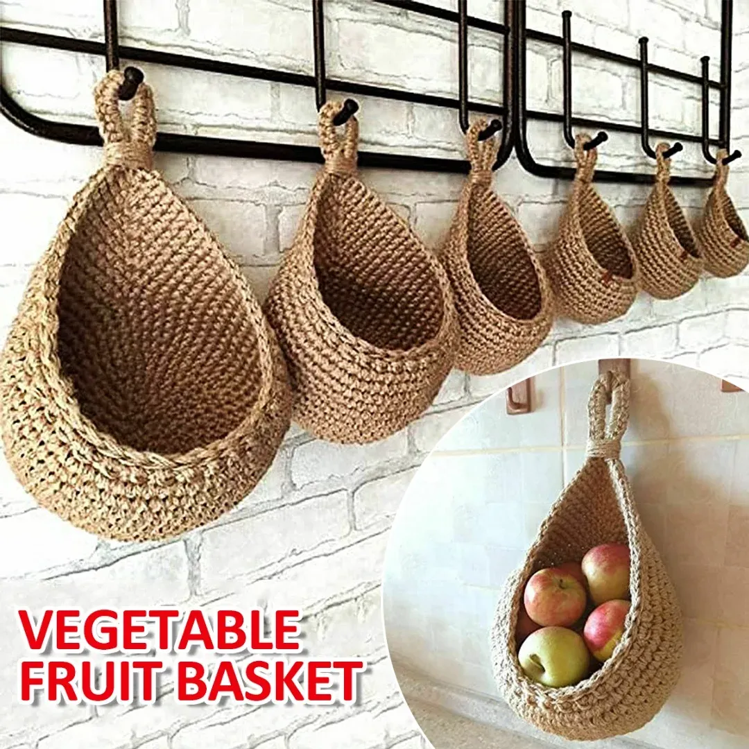 Baskets Wall Hanging Vegetable Fruit Basket Onions Garlic Potatoes Basket Planting Flower Pot Kitchen Table Wall Hanging Storage Basket