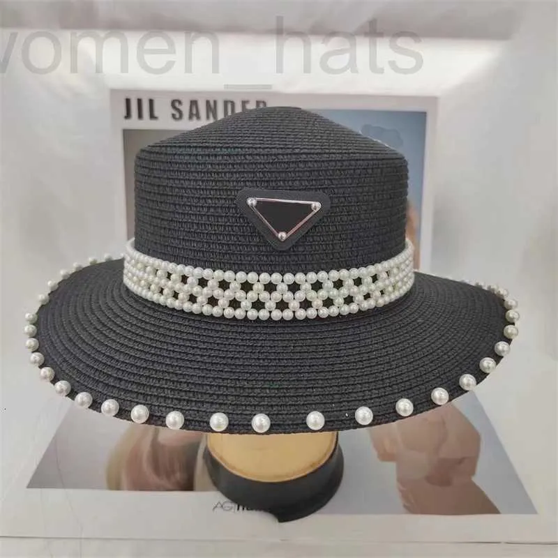 Large Brim Chapeaux Seau Designer Pas Cher Femmes Designer Chapeau Femmes Brimmed Designers Lettre Paille Été Perles Casquettes Voyage Casquette De Plage 4 Couleur 36KB