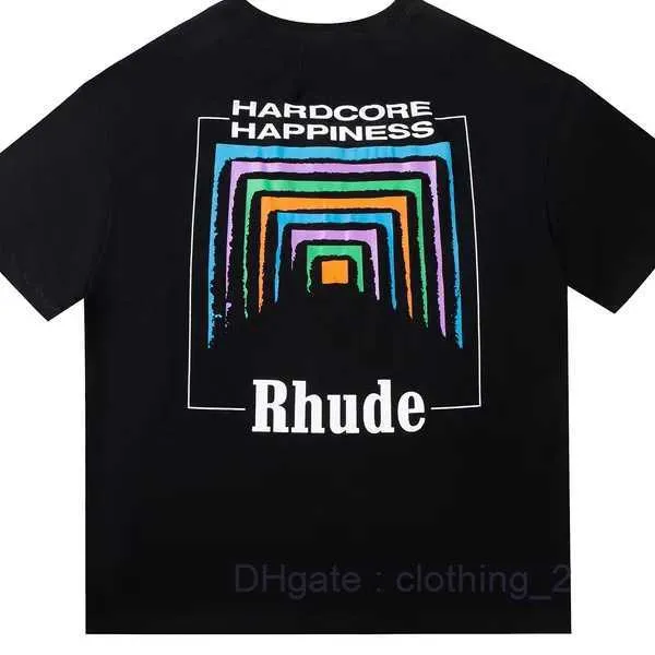 RH Designers Summer Mens Rhude T-shirts pour hommes Tops Lettre Polos Chemise Broderie Femmes T-shirts Vêtements À Manches Courtes Grande Taille Tees EWS8