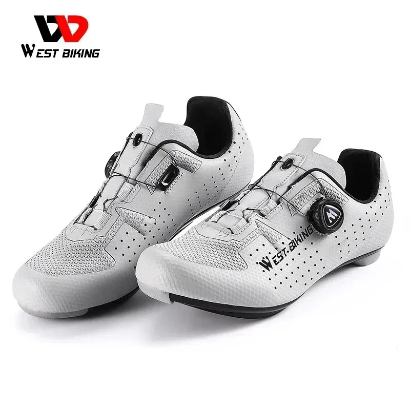 West Cykling MTB Cleat Shoes Road Bike SPD Sneaker Shoes Racing Triathlon Selflocking Non-Slip Clip Cycling Shoes Storlek 39-44 240313