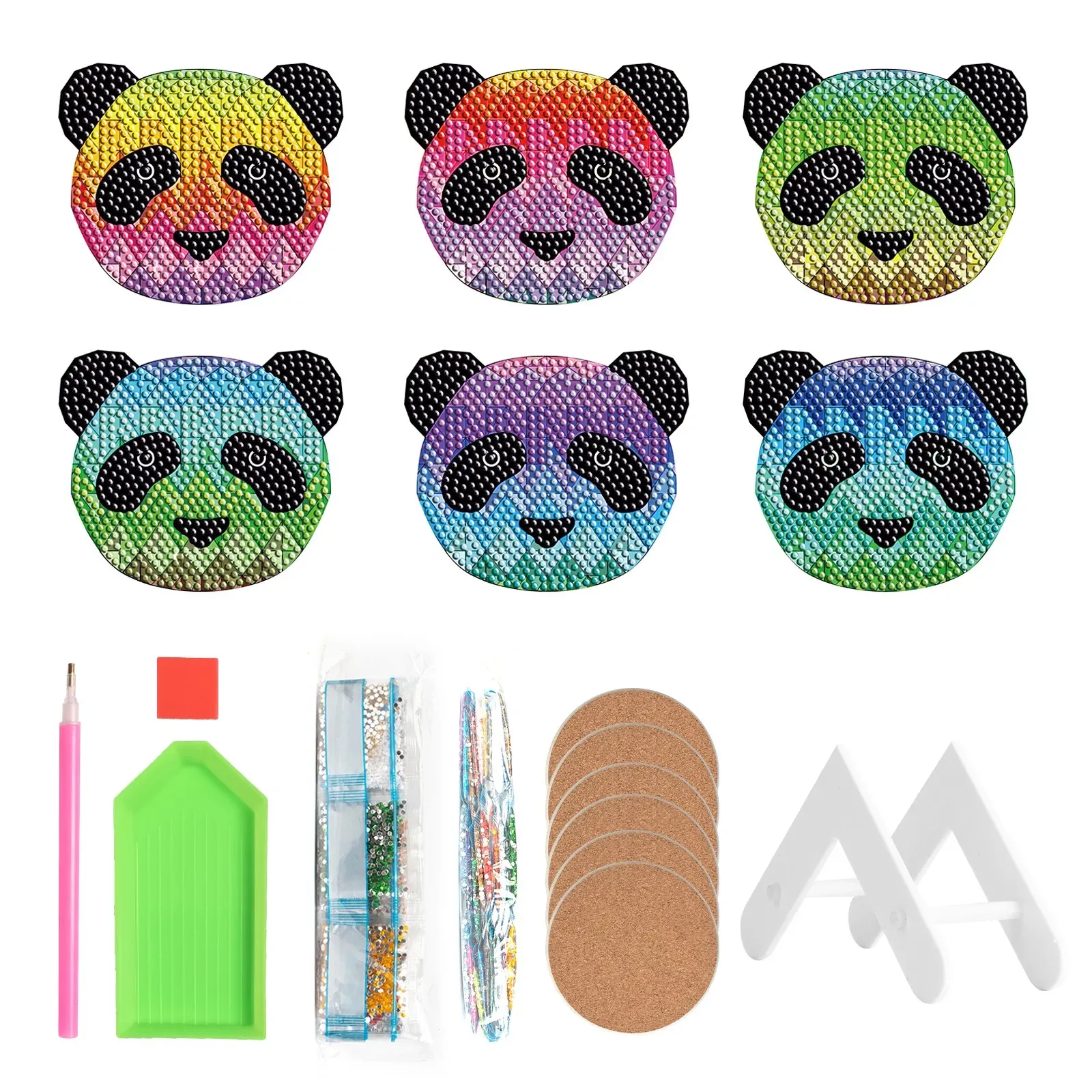 Stitch Panda DiY Diamond Boya Karikatür Baykuş Kedi Cüce Peyzaj El Yapımı Elmas Kara Müdürü Ev Dekor Masa Masası Dekorasyon Kupası Mat