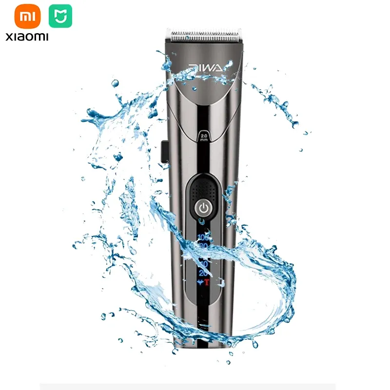 Holders Xiaomi Mijia RIWA Hair Clipper Professional Electric Trimmer for Men with LED Screen Washable USB Charging Strong Power Clippers