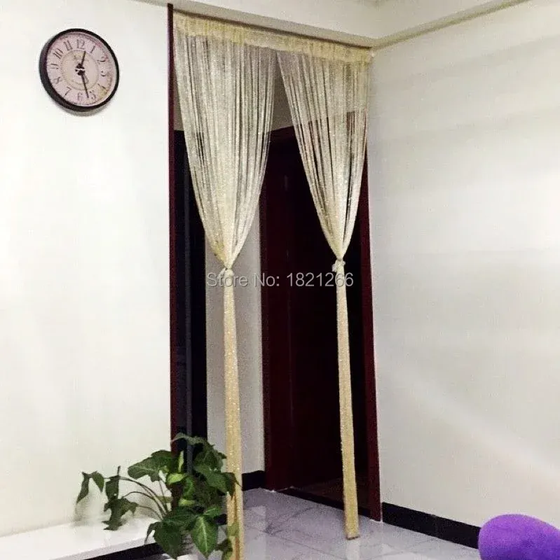 Curtains Luminous curtain door curtains bead line Window wall panel room divider doorway home living room1x2m 3x2.6m 3x2.9m