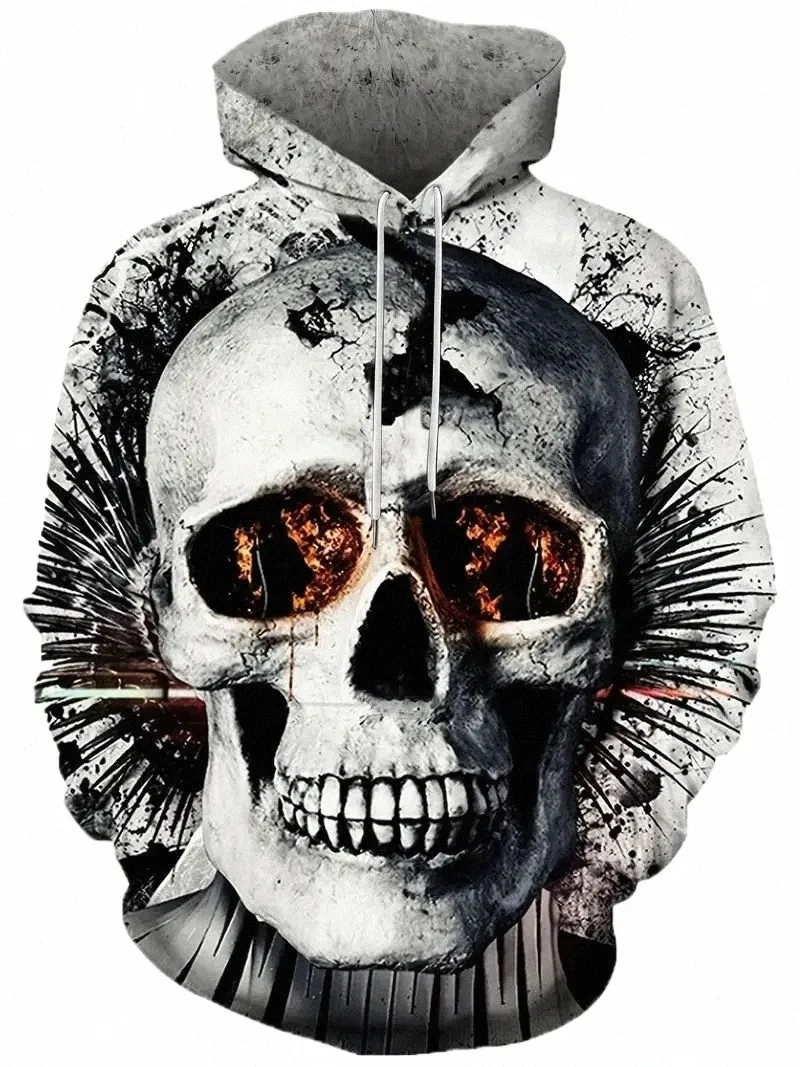 Felpa con cappuccio da uomo casual 3D Skull / Big Mouth Graphic Novità con tasca con coulisse Pullover con cappuccio Felpe per uomo x1Cz #