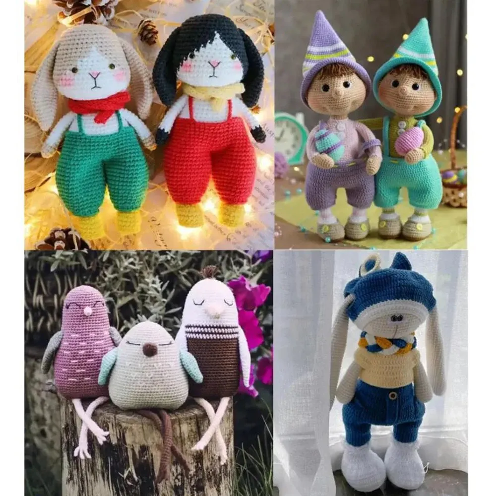 Breien tpryn onafgewerkte konijnenhaakkit diy amigurumi paasei elf haken kits voor dieren uil cadeau kits speelgoed handmake