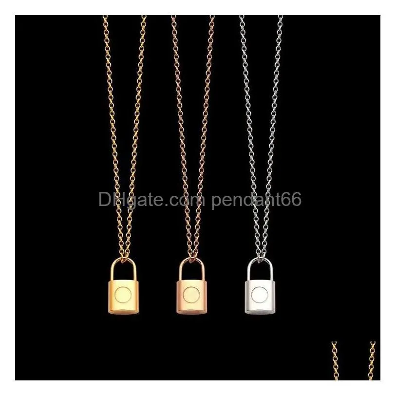 Hangertjeskettingen Klassiek merk V-ketting voor dames Mode Paar Charme Cadeau Hoge kwaliteit Titanium Staal 18K goud Designer Luxe Dhxwf