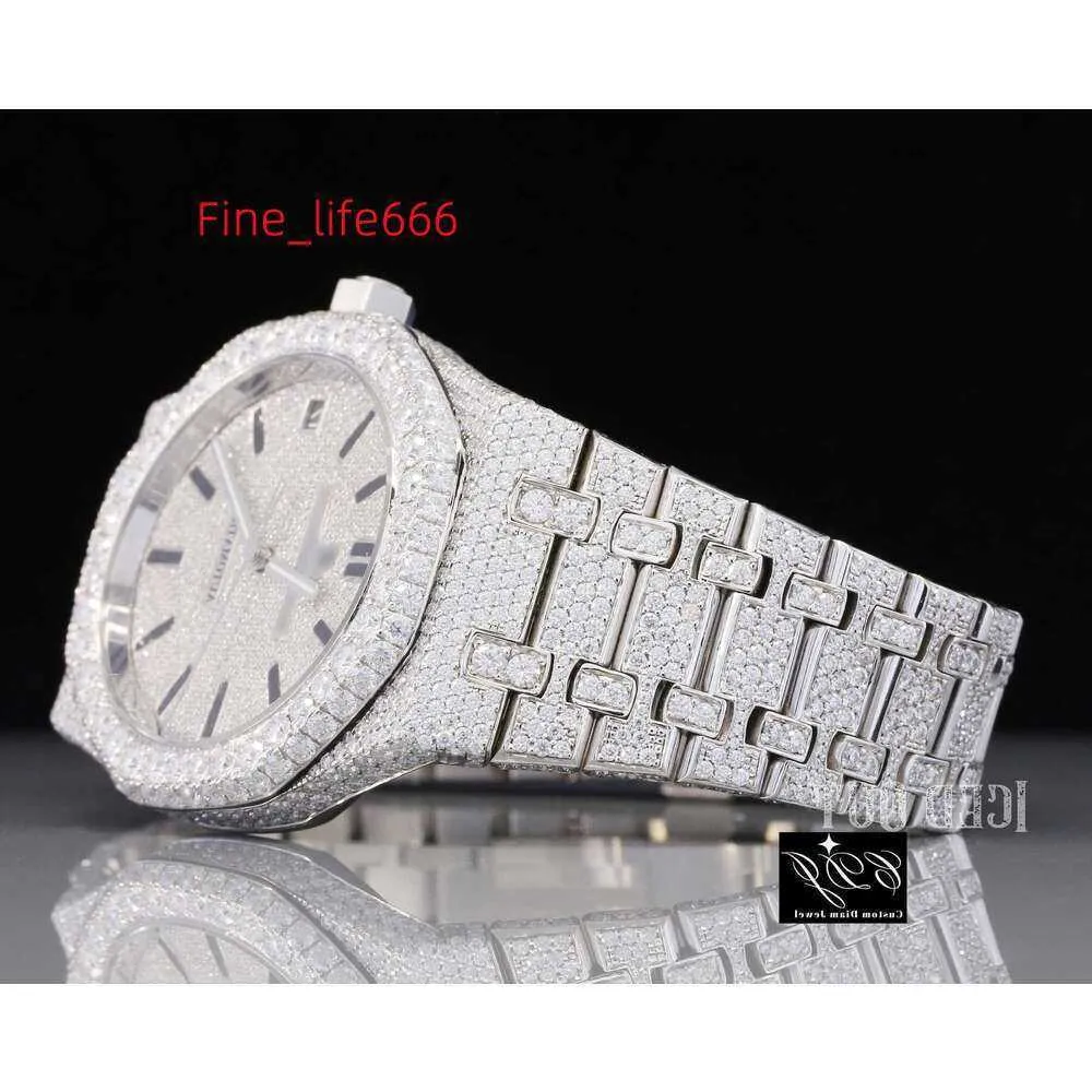 6A VVS Moissanite personnalisé glacé buste vers le bas diamant pour hommes Hip Hop montre bijoux CDJ8471KXXF