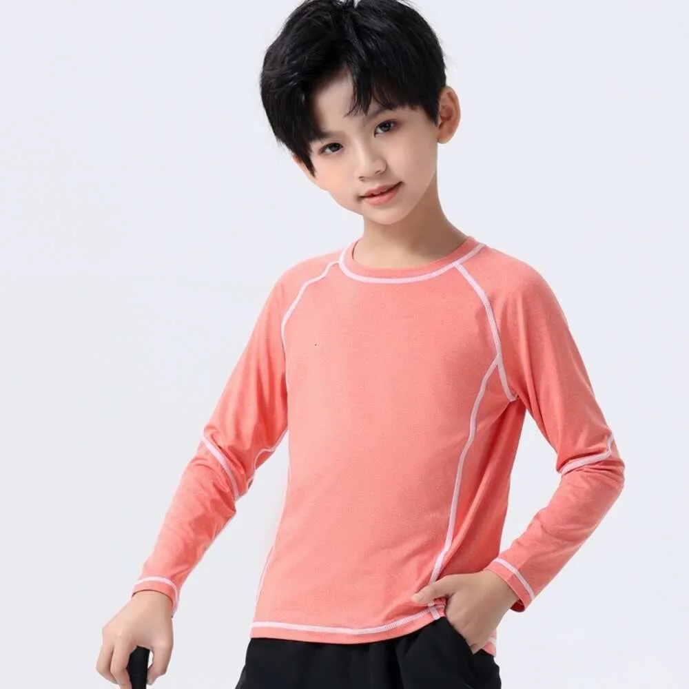 Lighing Shipping Primavera/Estate T-shirt sportiva a maniche lunghe per bambini Top ad asciugatura rapida Basket da ragazzo Corsa Fiess Training Abbigliamento da yoga per ragazza